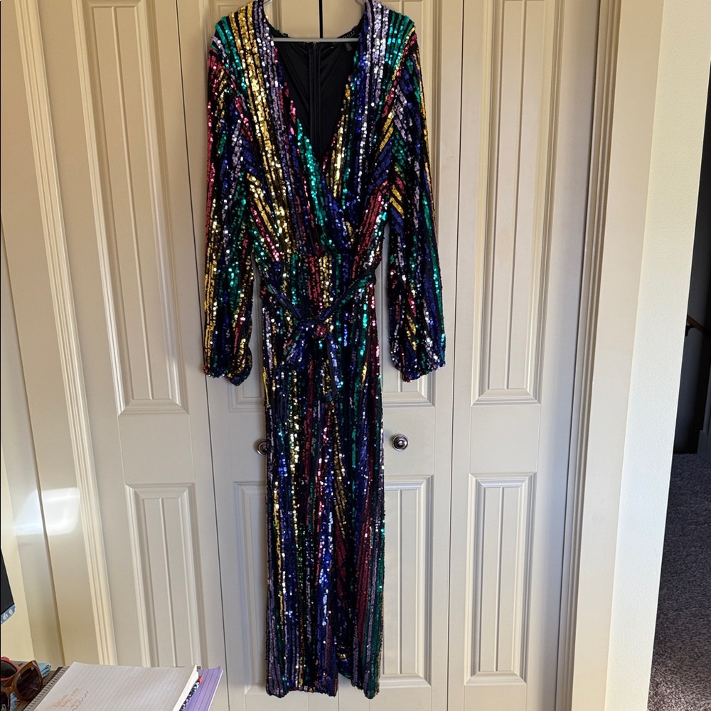 Eloquii Multicolor Sequin Jumpsuit
